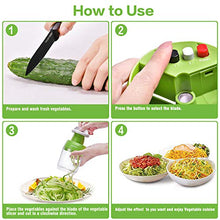 Load image into Gallery viewer, Upgraded 5 in1 Handheld Spiralizer Vegetable Slicer, Heavy Duty Veggie Spiral Cutter with Container, Carrot,Cucumber, Zucchini,Onion Spaghetti Maker