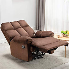 Load image into Gallery viewer, Bonzy Home Recliner Chair - Heavy Duty Manual Overstuffed Fabric Recliner - Home Theater Seating - Bedroom & Living Room Chair Recliner Sofa (Chocolate)