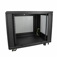Load image into Gallery viewer, StarTech.com 19" 12U Server Rack Cabinet - 4-Post Adjustable Depth 2-30" Network Equipment Rack Enclosure w/Casters/Cable Management/1U Shelf/Locking Doors and Side Panels (RK1233BKM)