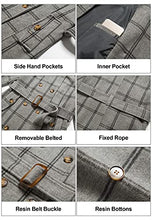 Load image into Gallery viewer, Chrisuno Women's Notch Lapel Double Breasted Mid-Long Wool Pea Coat Grey Plaid S