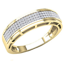 Load image into Gallery viewer, Dazzlingrock Collection 0.25 Carat (ctw) Round White Diamond Men's Hip Hop Anniversary Wedding Band 1/4 CT, 10K Yellow Gold, Size 10