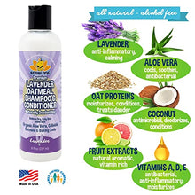 Load image into Gallery viewer, Organic Lavender Oatmeal Dog Shampoo and Conditioner | Hypoallergenic Conditioning Deodorizing Formula for Dogs Cats & Pets | Treatment Wash Soothes Dry Itchy Skin | Aloe for Allergy Relief 8oz