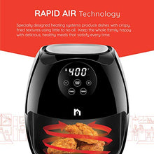 Load image into Gallery viewer, New House Kitchen Digital 3.6 Quart Air Fryer w/ Flat Basket, Touch Screen AirFryer, Non-Stick Dishwasher-Safe Basket, Use Less Oil For Fast Healthier Food, 60 Min Timer & Auto Shut Off, Black