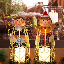 Load image into Gallery viewer, Juegoal Christmas Angel LED Candle Lantern Lights Battery Operated Lighted Christmas Table Decorations Xmas Holiday Party Decor, Set of 2
