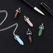 Load image into Gallery viewer, 5pcs Crystal Necklace Hexagonal Pendant Gemstone Chakra Healing Crystal Necklace