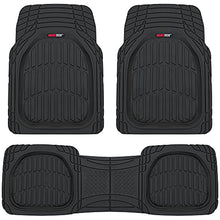 Load image into Gallery viewer, Motor Trend 923-BK Black FlexTough Contour Liners-Deep Dish Heavy Duty Rubber Floor Mats for Car SUV Truck & Van-All Weather Protection, Universal Trim to Fit