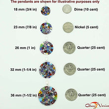 Load image into Gallery viewer, GlassOfVenice Murano Glass Millefiori Pendant in Silver Frame 1-1/2"