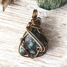 Load image into Gallery viewer, Genuine Natural Raw Green Emerald Pendant Necklace - Wire Wrapped Fine Jewelry For Women Wife Men Unisex - 24 Inches Chain - May Birthstone - Christmas Gift For Him Her