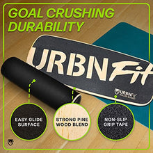 Load image into Gallery viewer, URBNFit Wooden Balance Board Trainer - Wobble Board for Skateboard, Hockey, Snowboard & Surf Training - Balancing Board w/ Workout Guide to Exercise and Build Core Stability