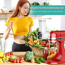 Load image into Gallery viewer, FirstBuy Slicer Shredder Attachments for Kitchenaid Stand Mixer, Vegetable Slicer Accessories for Stand Mixers, Stainless Steel Salad Maker, Kitchenaid Shredder Attachment with Cleaning Brush