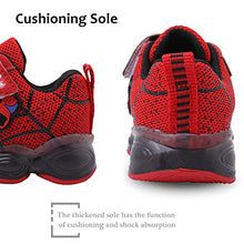 Load image into Gallery viewer, Szsppinnshp Kids Spiderman LED Light Up Shoes Baby Boys Girls Breathable Fashion Flashing Sneaker Athletic Running Shoe Toddler First Walking Sneaker Red