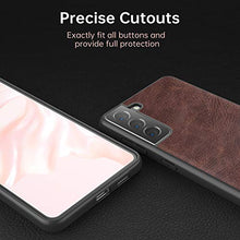 Load image into Gallery viewer, Salawat Galaxy S21 Case, Slim PU Leather Vintage Shockproof Phone Case Cover Lightweight Soft TPU Bumper Hard PC Hybrid Protective Case for Samsung Galaxy S21 6.2inch 2021 (Dark Brown)