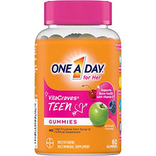 Load image into Gallery viewer, One A Day Teen for Her Multivitamin Gummies, Supplement with Vitamin A, Vitamin C, Vitamin D, Vitamin E and Zinc for Immune Health Support* & more, 60 Count