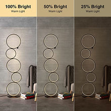 Load image into Gallery viewer, LED Floor Lamp For Living Room , Modern Ring Tall Lamp , Unique Touch Control Standing Lamp , 3 Way Dimmable Stand Light , 39 Inches 24W For Bedroom , Reading , Office , Home , Decorations ,( Black )