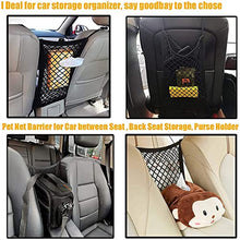 Load image into Gallery viewer, DYKESON Dog Car Net Barrier Pet Barrier with Auto Safety Mesh Organizer Baby Stretchable Storage Bag Universal for Cars, SUVs -Easy Install, Car Divider for Driving Safely with Children & Pets