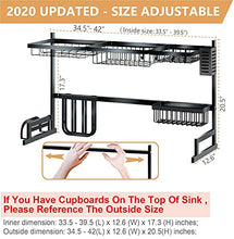 Load image into Gallery viewer, Dish Drying Rack Over The Sink -Adjustable Large Dish Rack Drainer for Kitchen Organization Storage Space Saver Shelf Holder with 7 Utility Hooks Dish Rack Over Sink (32≤ Sink Size ≤ 39.5 inch)
