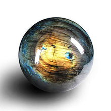 Load image into Gallery viewer, WindBell Large Rainbow and Blue Labradorite Sphere Natural Labradorite Ball Energy Stone Decoration
