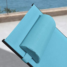 Load image into Gallery viewer, PURPLE LEAF Patio Chaise Lounge Sets 3 Pieces Outdoor Lounge Chair Sunbathing Chair with Headrest and Table for All Weather, Turquoise Blue