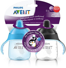 Load image into Gallery viewer, Philips AVENT My Penguin Sippy Cup 9oz, Blue and Green, 2pk, SCF753/25