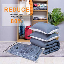 Load image into Gallery viewer, GONGSHI Vacuum Storage Bags 12 Pack (3 x Jumbo, Large, Medium, Small), Space Saver for Clothes Blankets Duvets Pillows Comforters, Travel Hand Pump Include