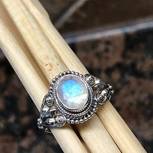 Load image into Gallery viewer, Natural Rainbow Moonstone 925 Solid Sterling Silver Engagement Ring Size 8.75, 9