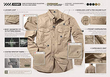 Load image into Gallery viewer, CQR Men's Long Sleeve Work Shirts, Ripstop Military Tactical Shirts, Outdoor UPF 50+ Breathable Button Down Hiking Shirt, Officer Work Shirts Coyote, Medium