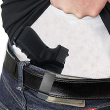 Load image into Gallery viewer, IWB Gun Holster by Houston - ECO Leather Concealed Carry Soft Material | FITS Most Full Sizes, Like XDM, Glock 17/19/21, 92 FS (with Laser) (Right) (CHP-57BL-RH)