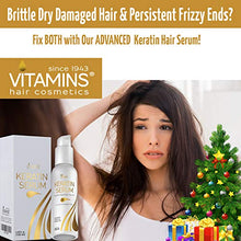 Load image into Gallery viewer, Vitamins Keratin Protein Hair Serum - Biotin Collagen Anti Frizz Treatment with Castor Oil Repairs Frizzy Dry Damaged Hair - Straight or Curly Hair Heat Protectant for Shine and Gloss 4.25 Oz