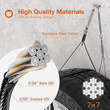 Load image into Gallery viewer, addlon - 164 FT Nylon Coated Stainless Steel Cable Hanging Kit for Outdoor String Lights, Stainless Steel Corrosion Resistant, Outdoor String Light Suspension kit Guide Wire for Patio, Garden