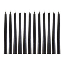 Load image into Gallery viewer, Mega Candles 12 pcs Unscented Black Taper Candle, Hand Poured Wax Candles 10 Inch x 7/8 Inch, Home Décor, Wedding Receptions, Baby Showers, Birthdays, Celebrations, Party Favors & More