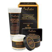 Load image into Gallery viewer, SheaMoisture African Black Soap Facial System Kit |4oz. Facial Wash & Scrub |4 oz. Problem Skin Facial Mask | 2oz. Moisturizer | 3.5oz Bar Soap