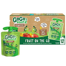 Load image into Gallery viewer, GoGo squeeZ Organic Fruit on the Go, Apple Apple, 3.2 oz. (12 Pouches) - Tasty Kids Applesauce Snacks Made from Organic Apples - Gluten Free Snacks For Kids - Nut & Dairy Free - Vegan Snacks