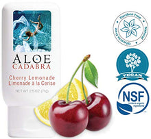 Load image into Gallery viewer, Aloe Cadabra Flavored Personal Lubricant & Organic Moisturizer for Anal, Sex, Oral, Women, Men & Couple, Cherry Lemonade 2.5 Ounce