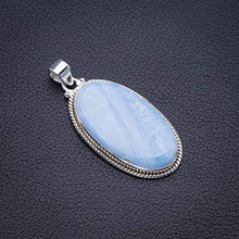 Load image into Gallery viewer, Natural Blue Lace Agate Handmade 925 Sterling Silver Pendant 2" D2869