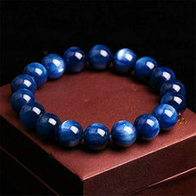Load image into Gallery viewer, Natural AAA Blue Kyanite Bracelet Stretch Bracelet | 7-7.5” Length Blue Kyanite Bracelet Gemstone Bracelet | Unisex Bracelet | 10mm Round Shape Beads| Men Beaded Bracelet
