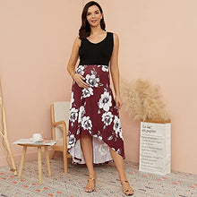 Load image into Gallery viewer, H&JOY Women's Maternity Nursing Spaghetti Midi Dress Summer Pregnant Breastfeeding Tank Floral Dress (Tank Red, x_l)