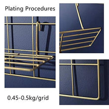 Load image into Gallery viewer, BULYZER Grid Wire Board,for Memo Picture Panel Wall Decoration for Room Office Mat Photo Hanging Art Display Frames Desk Storage Organizer,25.6'' x 17.7‘’(2Pack) (Gold)