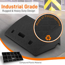 Load image into Gallery viewer, Portable Lightweight Plastic Curb Ramps - 2PC Heavy Duty Plastic Threshold Ramp Set for Driveway, Loading Dock, Sidewalk, Car, Truck, Scooter, Bike, Motorcycle, Wheelchair Mobility - Pyle PCRBDR27