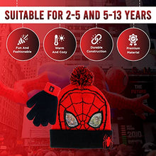 Load image into Gallery viewer, Marvel Spider-Man Kid’s Winter Hat and Snow Gloves for Boys and Toddlers, 2 Pc. Set, Pom-Pom Beanie with Warm Mittens
