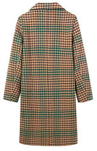 Load image into Gallery viewer, Chartou Women's Winter Oversize Lapel Collar Woolen Plaid Double Breasted Long Peacoat Jacket (Medium, Green)