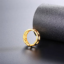 Load image into Gallery viewer, U7 18K Gold Plated 7mm Wide Band Cuban Link Chain Ring, Size 10