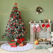 Load image into Gallery viewer, Christmas Tree Skirt - 48 Inches Large Soft Faux Fur Golden Snowflake Tree Skirt for Christmas Decorations Indoor Outdoor - Golden Snowflake