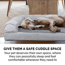 Load image into Gallery viewer, Furhaven Pet Dog Bed - Orthopedic Ultra Plush Faux Fur and Suede Traditional Sofa-Style Living Room Couch Pet Bed with Removable Cover for Dogs and Cats, Gray, Large
