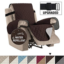 Load image into Gallery viewer, Reversible Recliner Cover Recliner Slipcover Recliner Furniture Protector 2" Elastic Strap Slip Resistant Water Repellent Slipcover Seat Width Up to 22"(Recliner 79"L x 68"W, Brown/Beige)