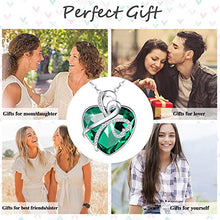 Load image into Gallery viewer, Yopicks May Birthstone Necklace Love Heart Pendant Necklaces Anniversary Jewelry Gifts for Women Emerald Necklace
