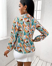 Load image into Gallery viewer, Long Sleeve Blouses for Women Bow Tie Neck Blouse Floral Print Shirts Casual Office Tops Yellow Green Medium