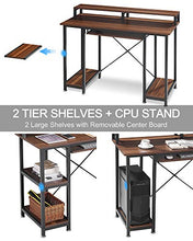 Load image into Gallery viewer, QooWare Computer Desk with Shelves, 47" Writing Desk w/Keyboard Tray & Monitor Stand Riser - Achieve More, Strain Less - Large Desk Space Wooden Study Table for Home Office