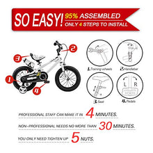 Load image into Gallery viewer, RoyalBaby Kids Bike Boys Girls Freestyle BMX Bicycle With Kickstand Gifts for Children Bikes 18 Inch White