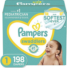 Load image into Gallery viewer, Diapers Size 1 (8-14 lbs) Newborn, 198 Count - Pampers Swaddlers Disposable Baby Diapers, ONE MONTH SUPPLY (Packaging May Vary)