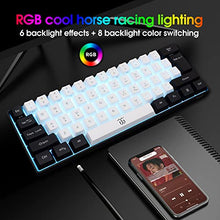 Load image into Gallery viewer, Snpurdiri 60% Wired Gaming Keyboard, RGB Backlit Ultra-Compact Mini Keyboard, Waterproof Mini Compact 61 Keys Keyboard for PC/Mac Gamer, Typist, Travel, Easy to Carry on Business Trip(Black-White)
